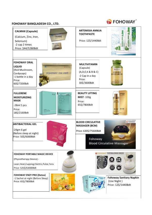 Fohoway price list